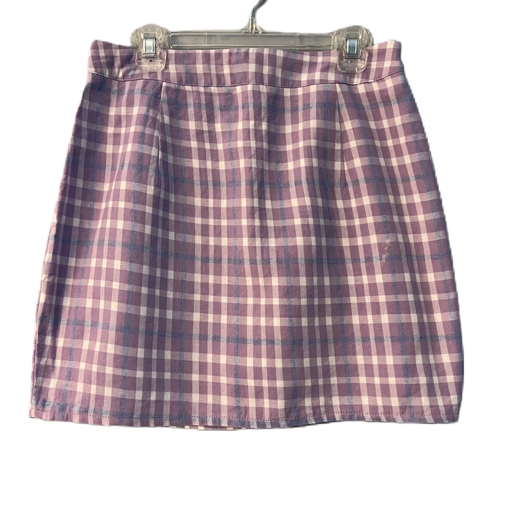 Pretty little thing Pencil Skirt Size 4 Lavender, White & Blue Plaid